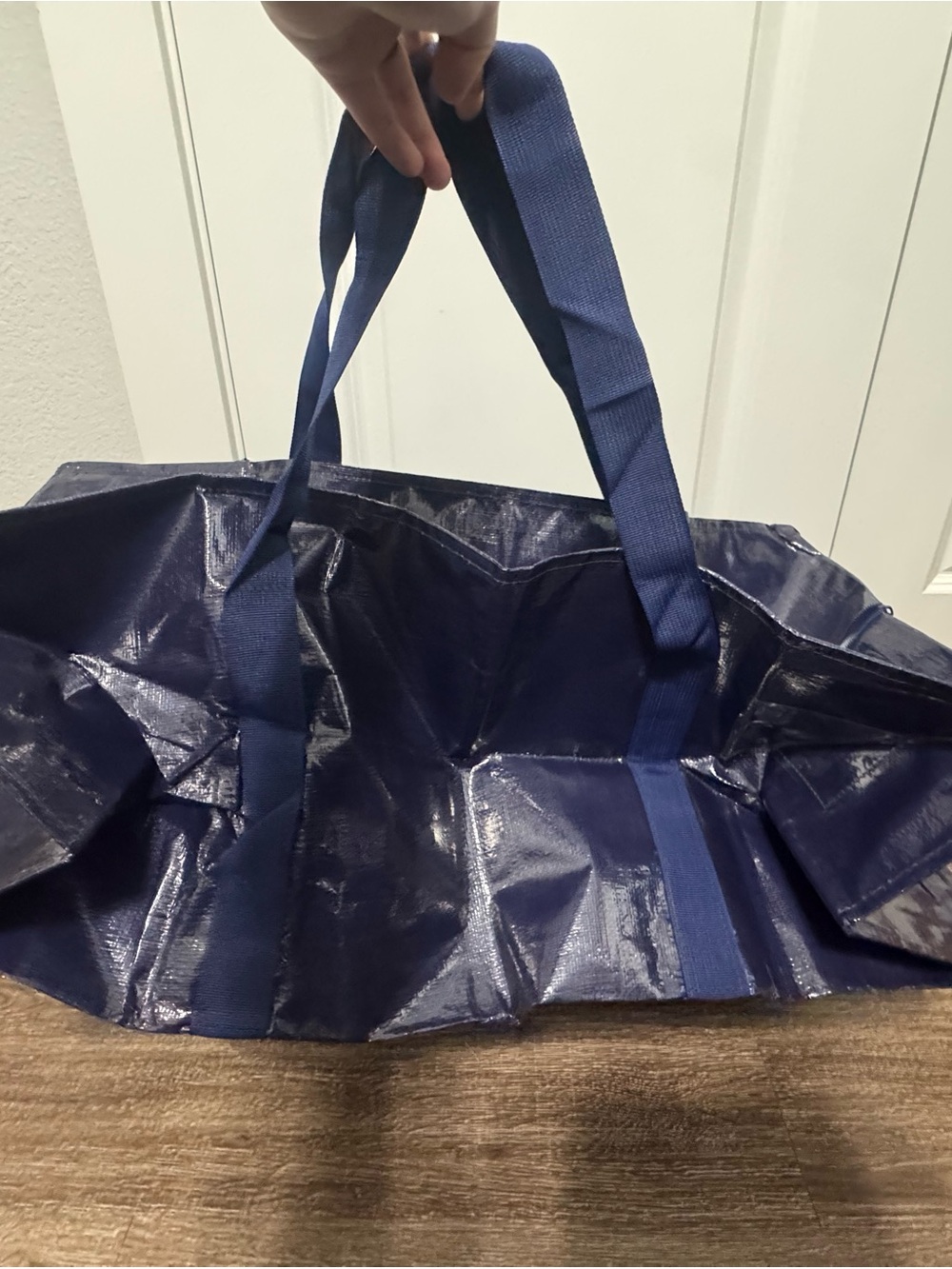 Large foldable blue storage bags